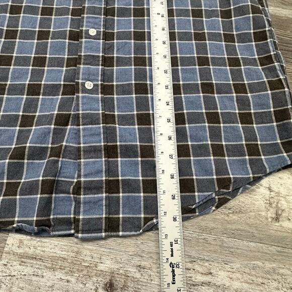 Brooks Brothers Blue Black Mens M Madison Cotton Flannel Plaid Button Down Shirt - Picture 7 of 9